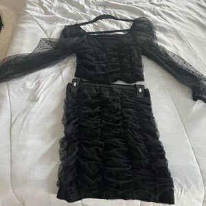 Fashion Nova Black Skirt Set